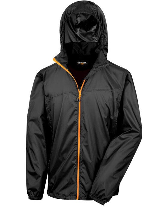 Result Urban Outdoor Wear R189X Result Urban L/Weight Stowable Jacket - Black/Orange