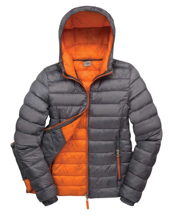 Result Urban Outdoor Wear R194F Result Urban Ladies Snowbird Hooded Jkt - Grey/Orange