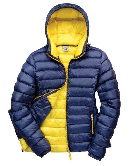 Result Urban Outdoor Wear R194F Result Urban Ladies Snowbird Hooded Jkt - Navy/Yellow