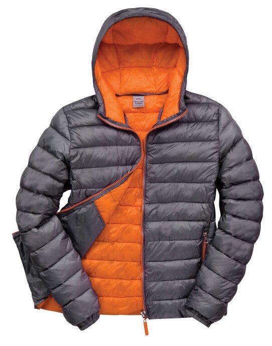 Result Urban Outdoor Wear R194M Result Urban Mens Snowbid Hooded Jkt - Grey/Orange