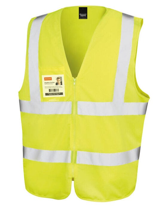 Result Safeguard R202X Result Safe-Guard Zip Safety Tabard - Hi-Vis Yellow