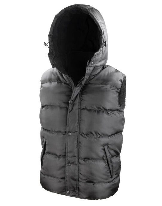 Result Core R223X Nova Lux Padded Hooded Gilet - Black