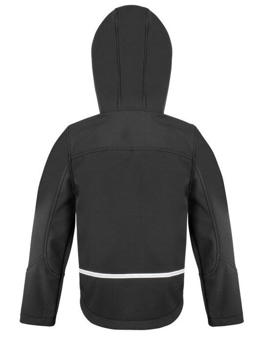 Result Core R224JY Junior Hooded Softshell Jkt - Black/ Grey