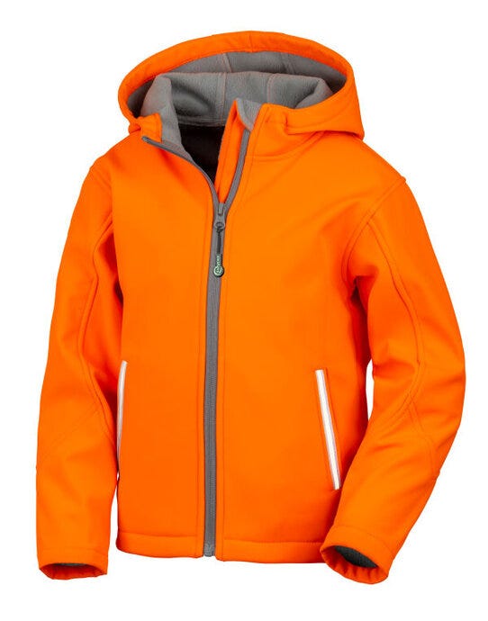Result Core R224JY Junior Hooded Softshell Jkt - Neon Orange