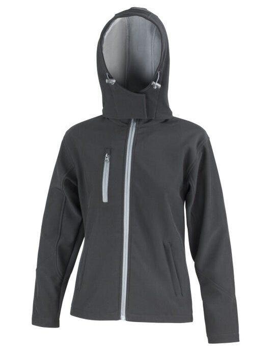 Result Core R230F Women Peformance Hood SShell - Black/ Grey