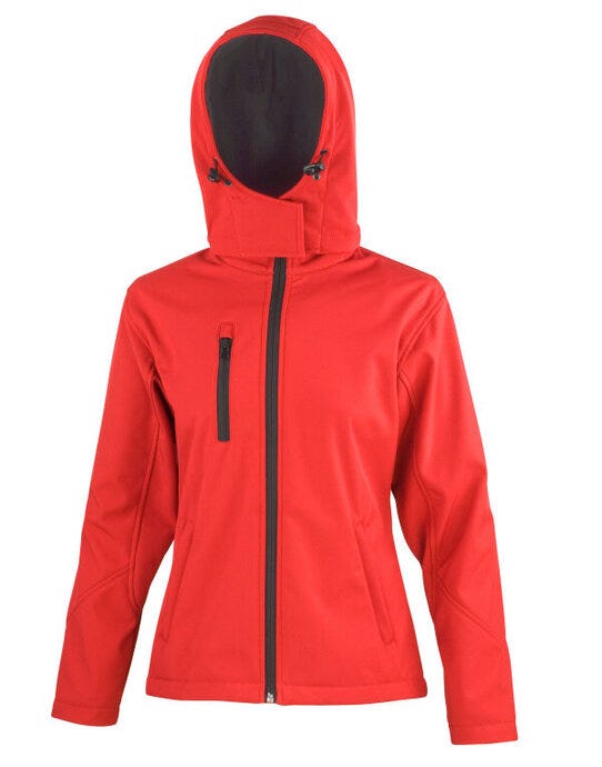Result Core R230F Women Peformance Hood SShell - Red/Black