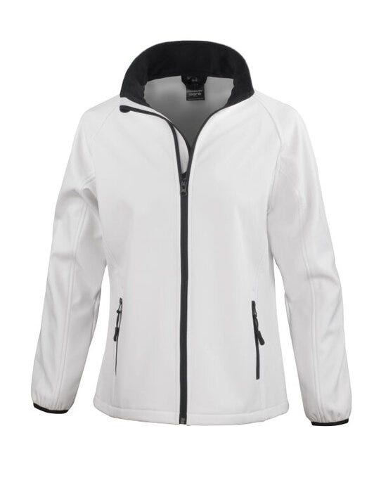 Result Core R231F Ladies Printable Softshell - White/Black