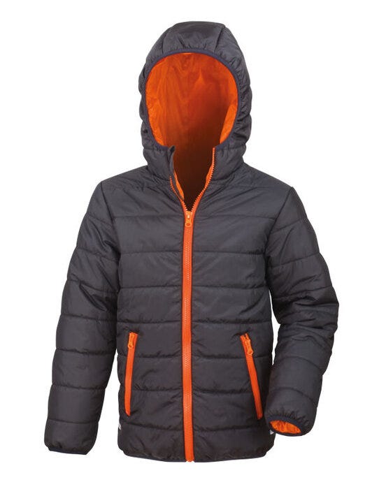 Result Core R233JY Junior Padded Jacket - Black/Orange
