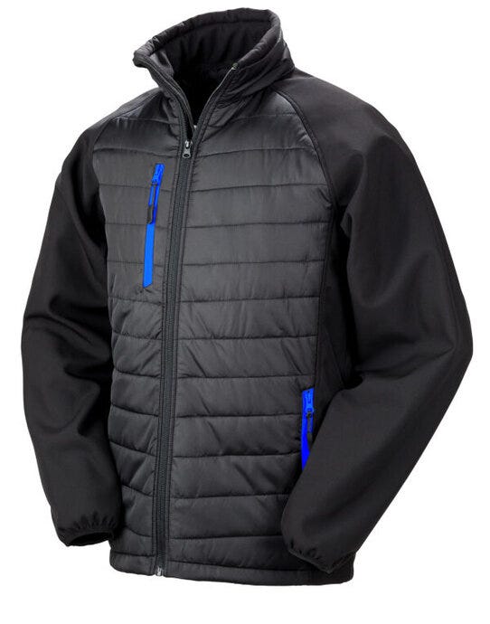 Result Recycled R237X Result Black Compass Softshell Jacket - Black/Royal