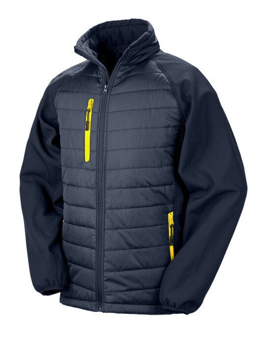 Result Recycled R237X Result Black Compass Softshell Jacket - Navy/Yellow