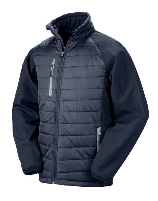 Result Recycled R237X Result Black Compass Softshell Jacket - Navy/Grey