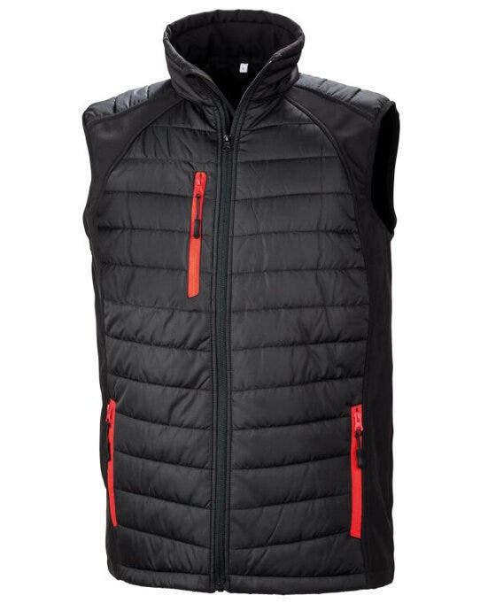 Result Recycled R238X Result Black Compass Softshell Gilet - Black/Red