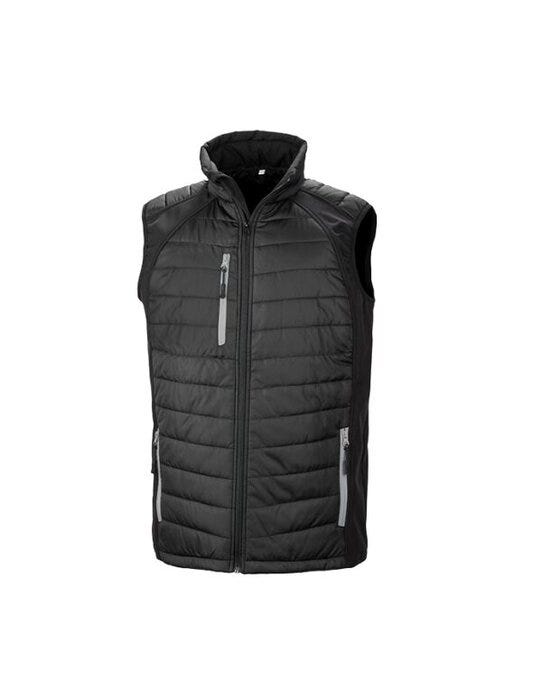 Result Recycled R238X Result Black Compass Softshell Gilet - Black/ Grey