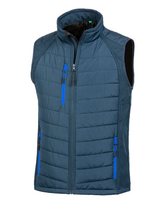Result Recycled R238X Result Black Compass Softshell Gilet - Navy/Royal