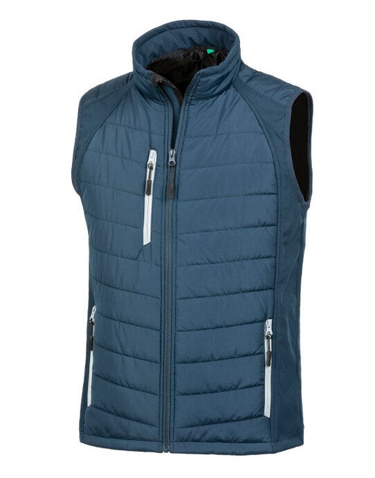 Result Recycled R238X Result Black Compass Softshell Gilet - Navy/Grey