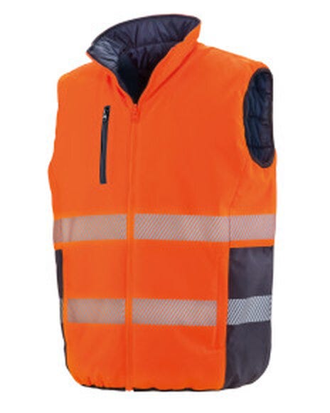 Result Safeguard R332X Reversible Padded Gilet - Fluorescent Orange/Navy