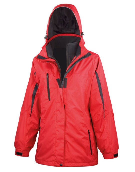 Result R400F Womens 3 In 1 Journey Jacket - Red/Black