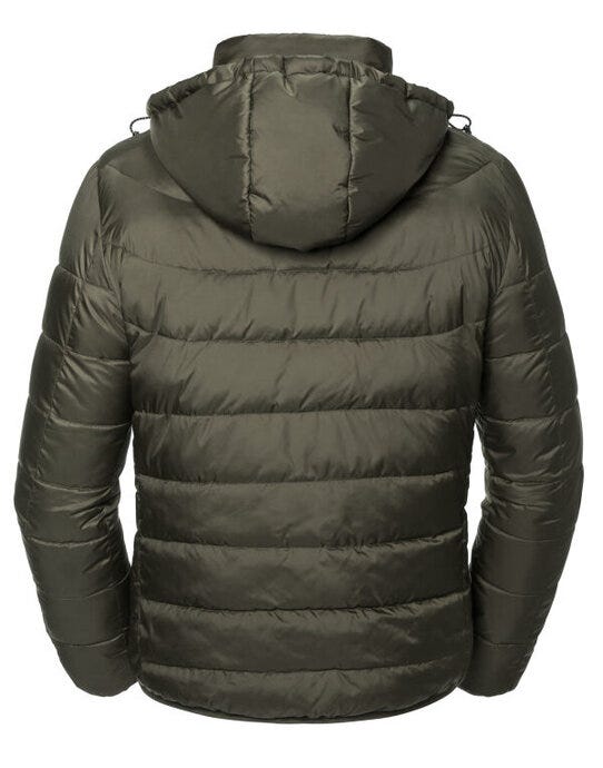 Russell Athletic R440M Russell Mens Hooded Nano Jacket - Dark Olive