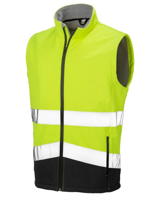 Result Safeguard R451X Safety Softshell Gilet - Fluorescent Yellow/Black