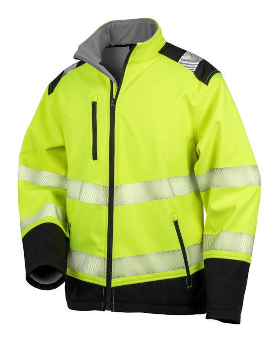 Result Safeguard R476X Ripstop Safety Softshel - Fluorescent Yellow/Black