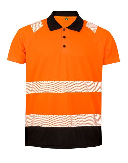 Result Recycled R501X Safety Polo - Fluoresent Orange