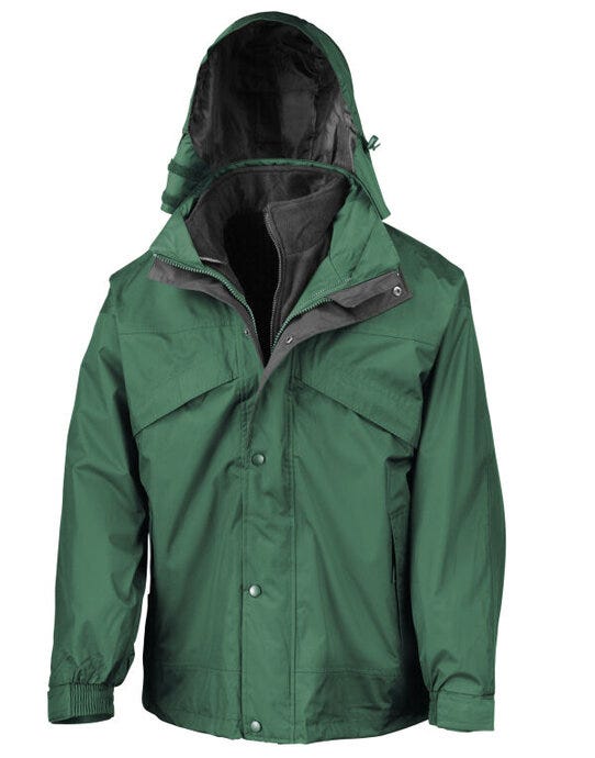 Result R68X 3 In 1 Zip and Clip Jacket - Bottle Green