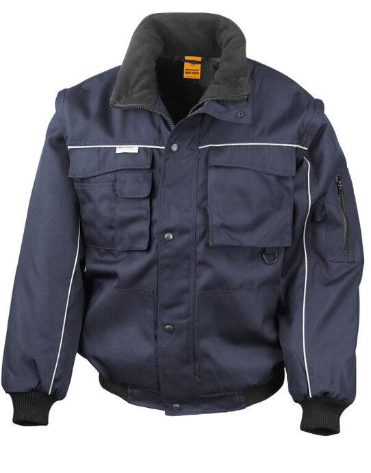 Result Work-Guard R71X Result Workguard Zip Sleeve Pilot Jacket - Navy/Navy