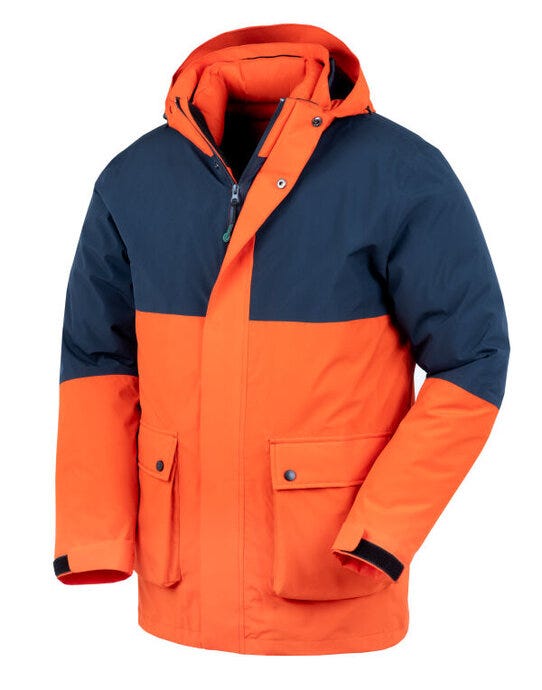 Result Recycled R920X 3in1 Padded Jacket - Orange/Navy