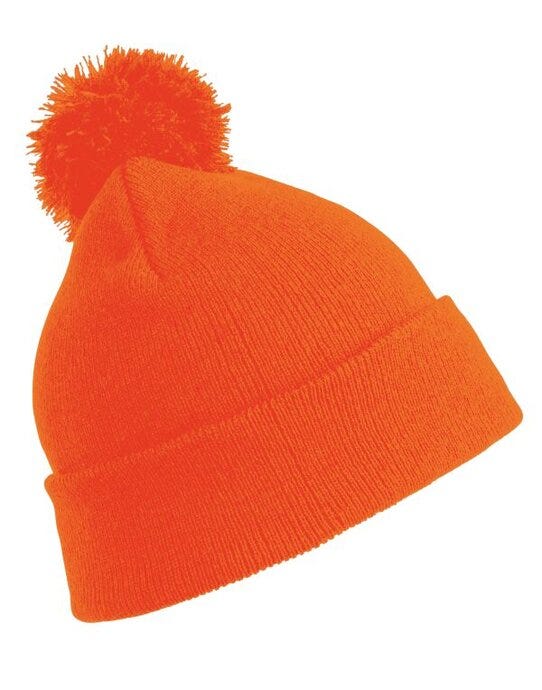Result Winter Essentials RC028X Pom Pom Beanie - Fluoresent Orange