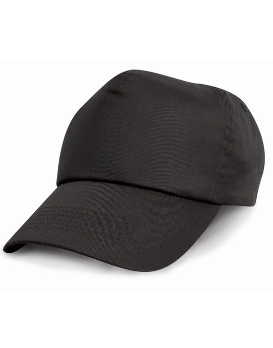 Result Headwear RC05J Result Junior Cotton Cap - Black