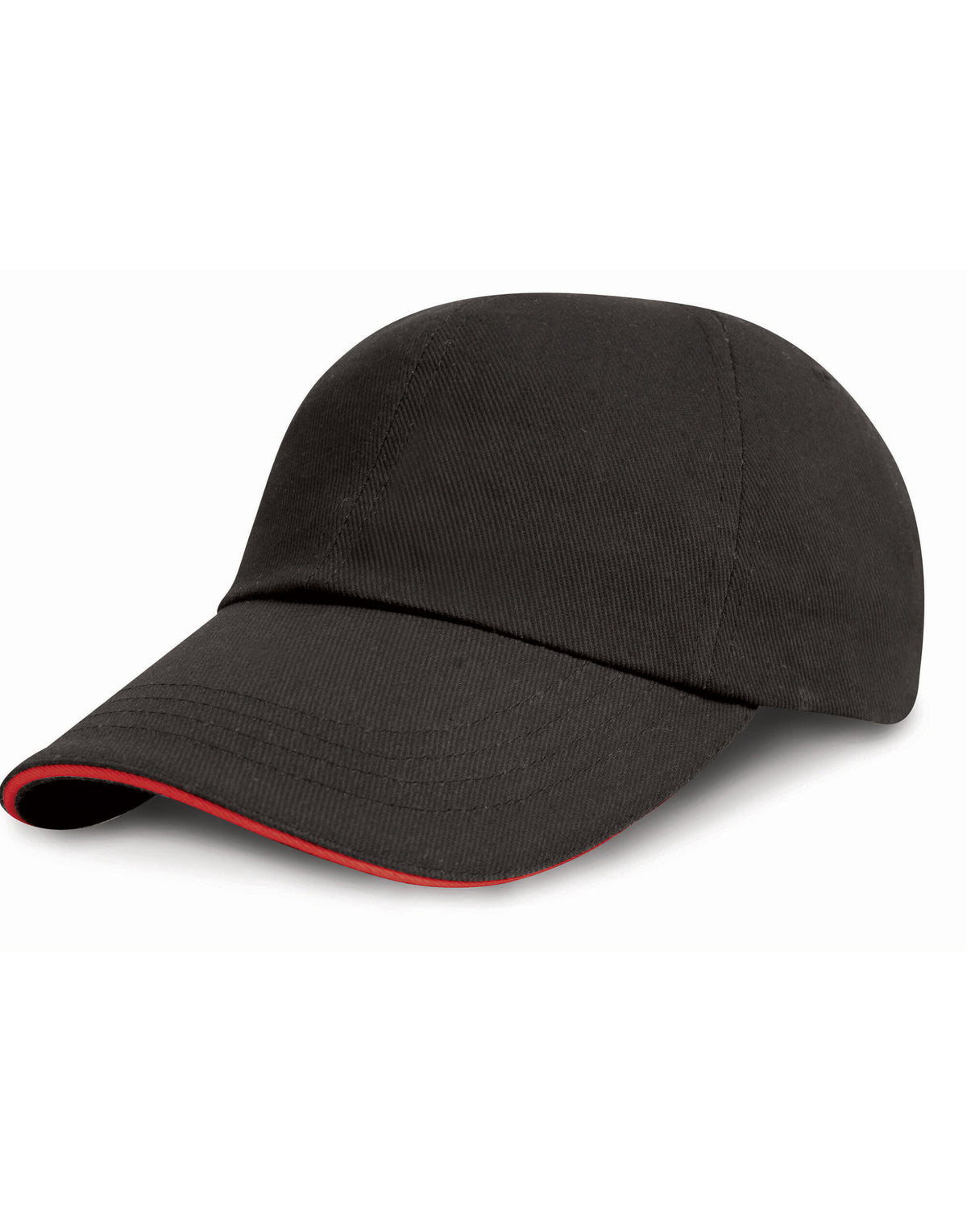 Result Headwear RC24P Result LowProfile SandwichPeak Brush Cap - Black/Red