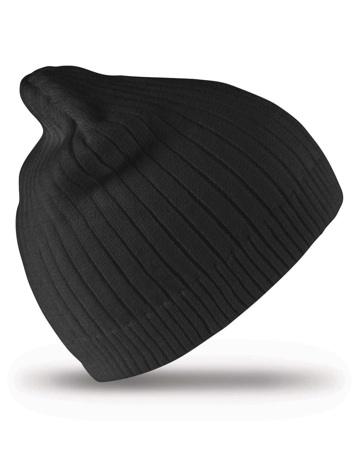 Result Winter Essentials RC74 Result Winter Double Knit Cotton Beanie - Black
