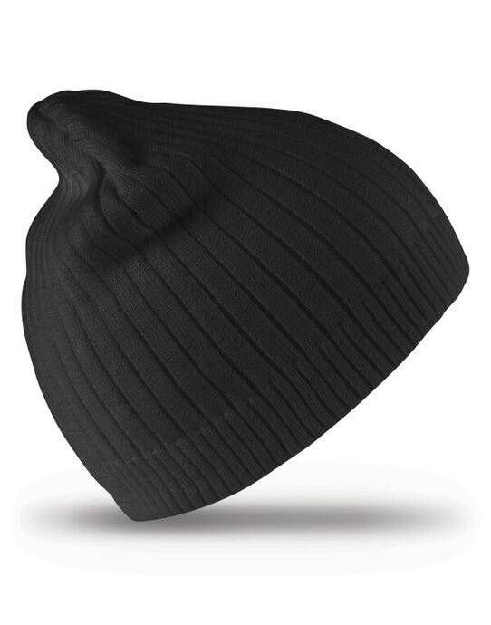 Result Winter Essentials RC74 Result Winter Double Knit Cotton Beanie - Black
