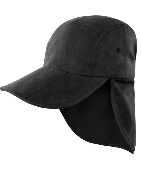 Result Headwear RC76A Fold up Legionnaire Cap - Black