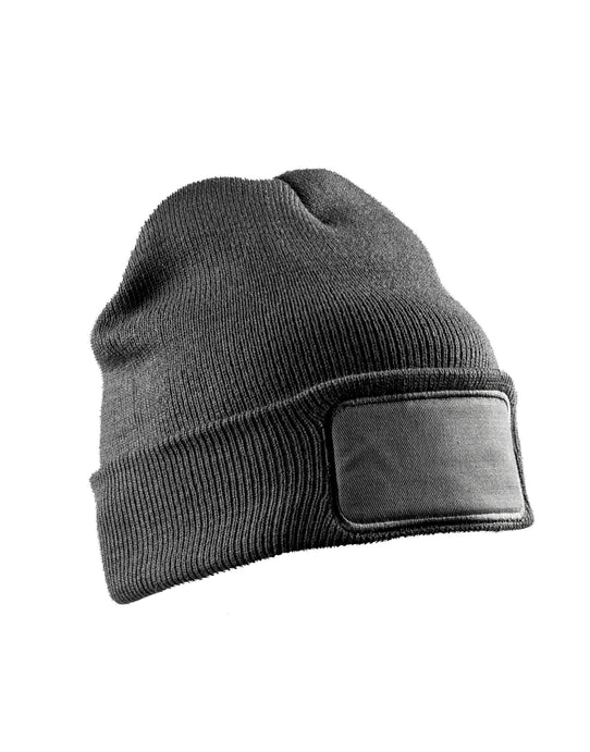 Result Recycled RC927X Dble Knit Printer Beanie - Grey