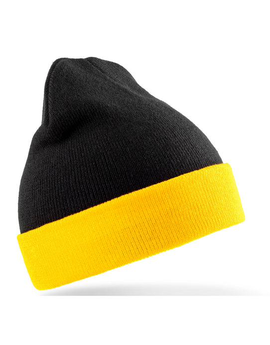 Result Recycled RC930X Black Compass Beanie - Black/Yellow