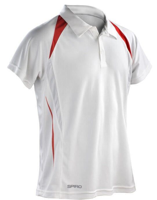 Spiro S177M Mens Team Spirit Polo Shirt - White/Red