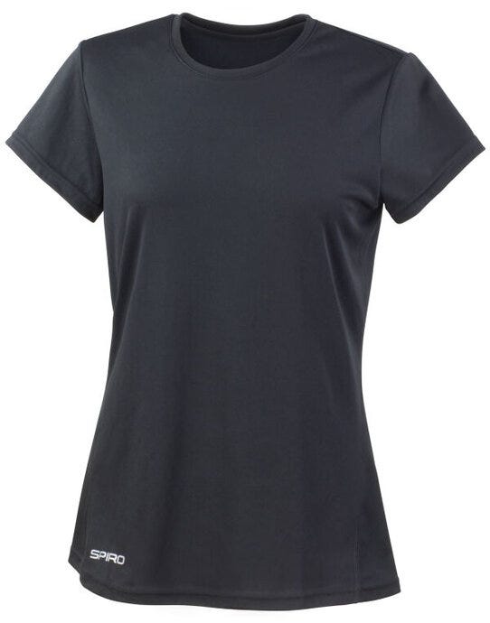 Spiro S253F Ladies Quick Dry S/Sleeve T-Shirt - Black
