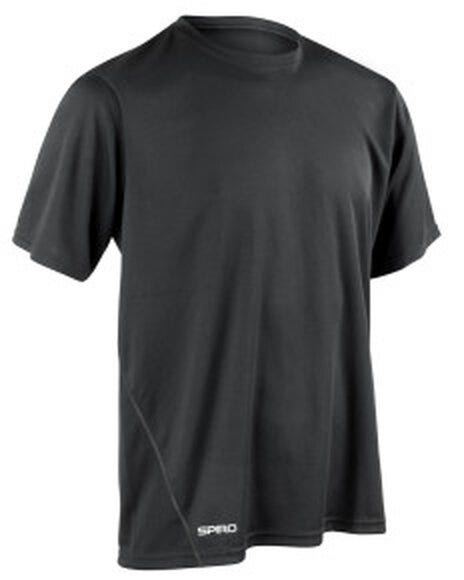 Spiro S253M Mens Quick Dry S/Sleeve T-Shirt - Black