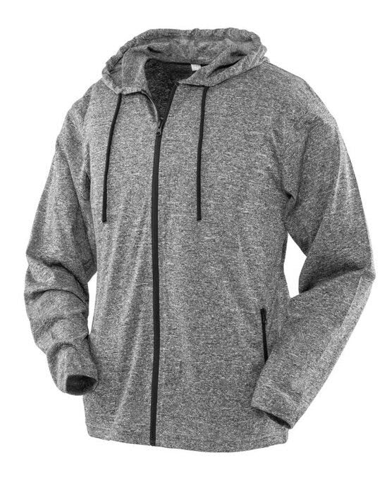Spiro Fitness S277F Womens Hooded Tee-Jacket - Grey/Black
