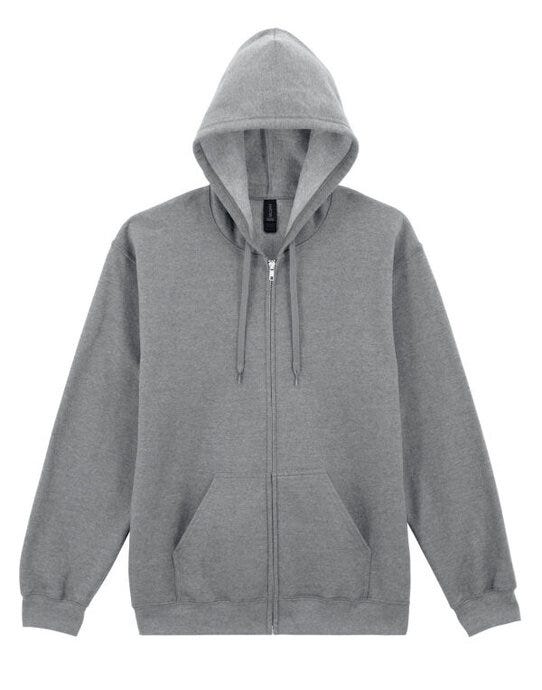 Gildan SF600 Softyle Midweight Full Zip Hoody - Sport Grey (RS)