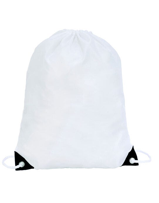 Shugon SH5890 Stafford Drawstring Tote Bag - White