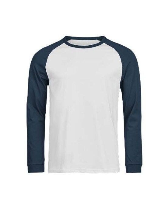 Tee Jays TJ1170 Unlabeled Baseball Tee - White/Ink