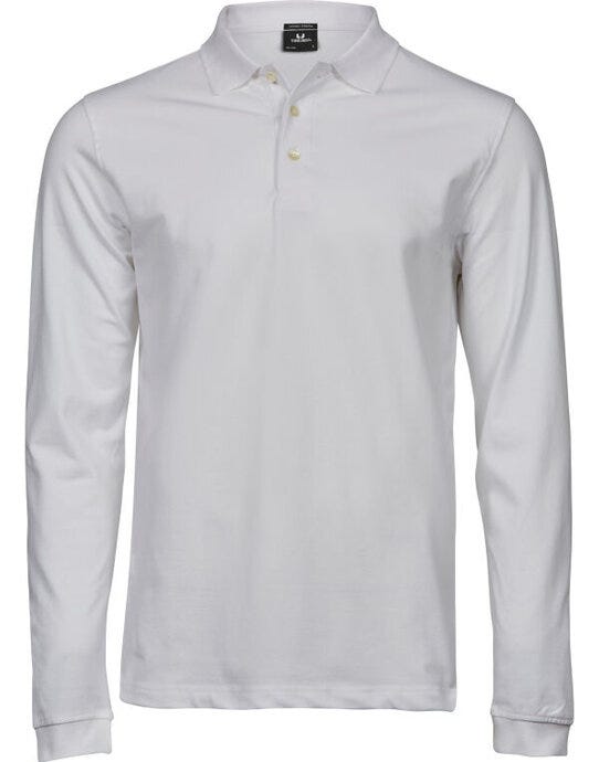 Tee Jays TJ1406 Mens Luxury L/S Stretch Polo - White