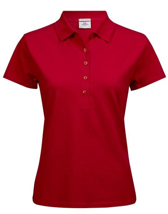 Tee Jays TJ145 Ladies Luxury Stretch Polo - Red