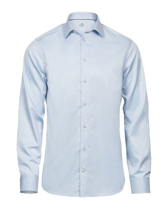 Tee Jays TJ4021 Mens Luxury Shirt Slim Fit - Light Blue
