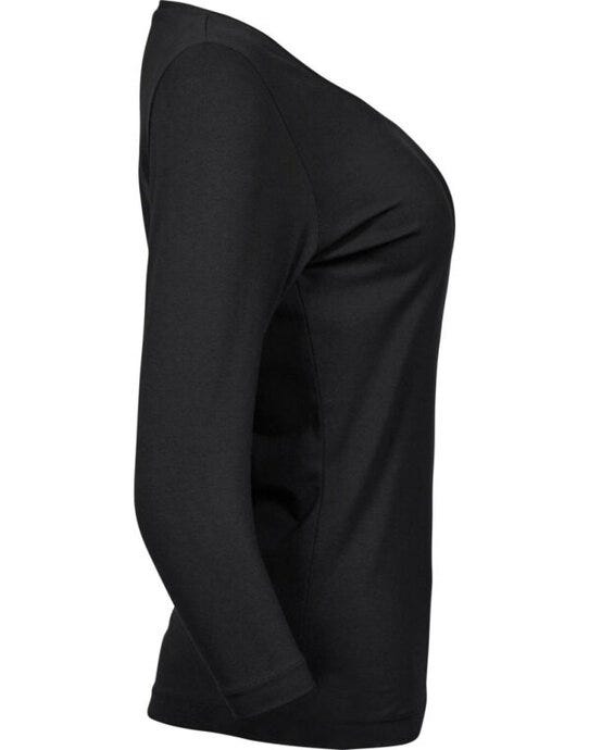 Tee Jays TJ460 Ladies 3/4 Sleeve Stretch Tee - Black
