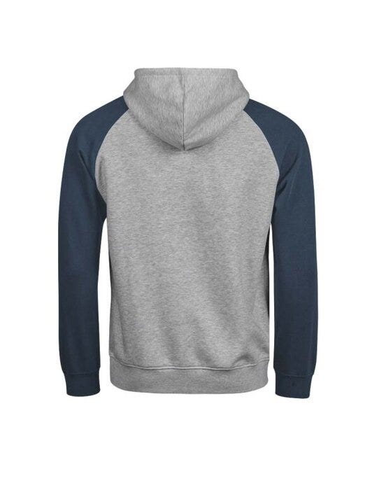 Tee Jays TJ5156 Unlabeled Two-Tone Hooded Sweat - Heather Grey/Ink