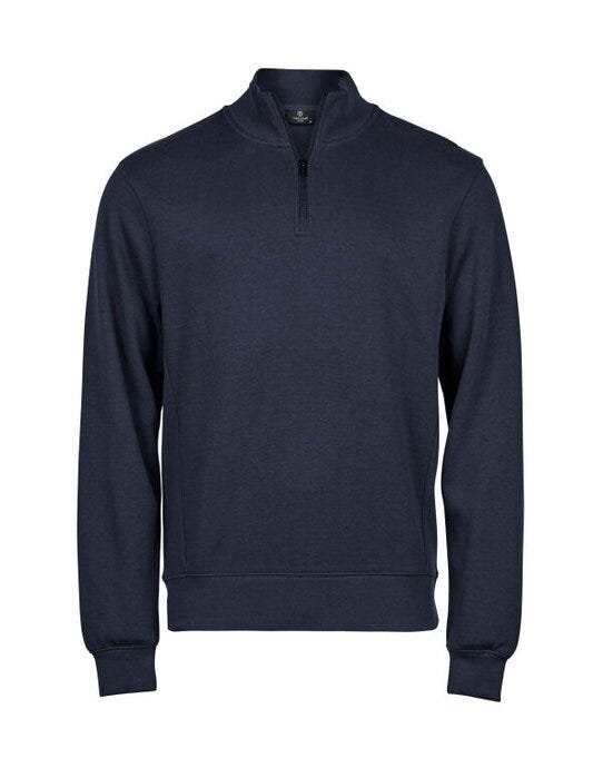 Tee Jays TJ5506 Ribbed Interlock Half Zip - Navy