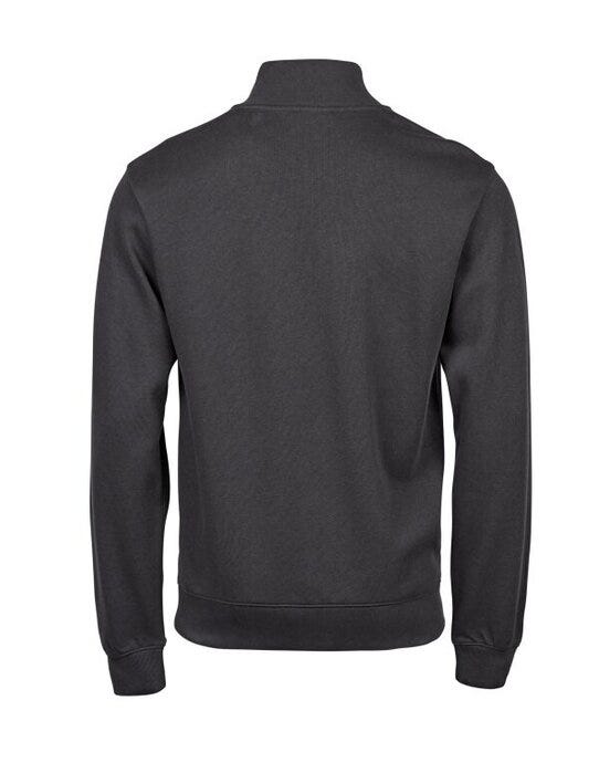 Tee Jays TJ5506 Ribbed Interlock Half Zip - Dark Grey